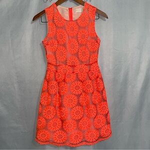 Altar'd State Orange Halter A-Line Mini Dress Size XS Sunflower Lace Sleeveless